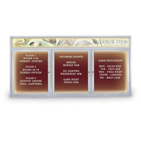 United Visual Products Indoor Enclosed Combo Board, 42"x32", Gold Frame/White Porc & Apricot UVCB4232G-WHTPORC-APRICOT